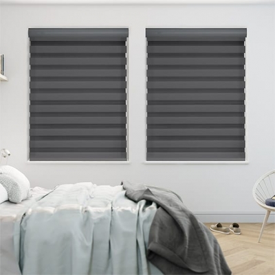 Winstar Dimout Gunmetal Grey Zebra Roller Blind