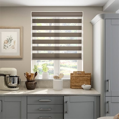 Winstar Dimout Taupe Zebra Roller Blind